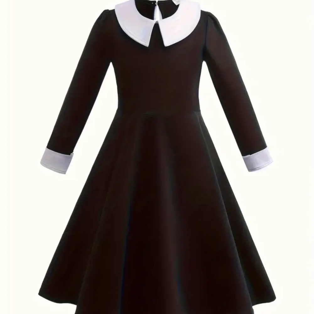Wednesday Adam’s Halloween costume For Girls Size 140 (8-10) Years With Wig